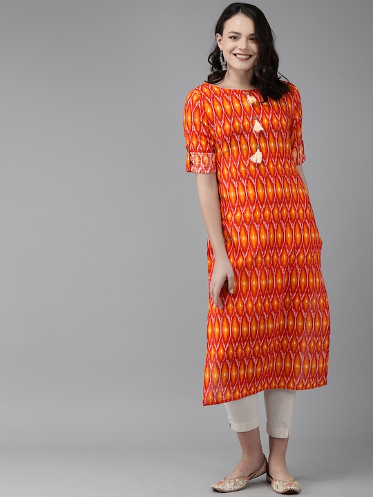 Anouk Women Printed Straight Kurta