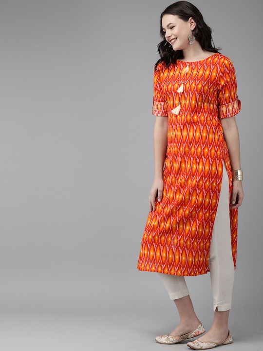 Anouk Women Printed Straight Kurta