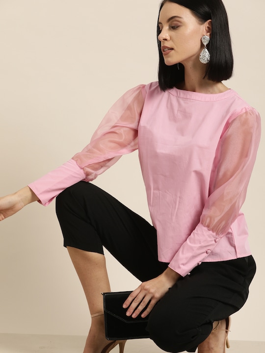 Moda Rapido Women Solid Pure Cotton Top