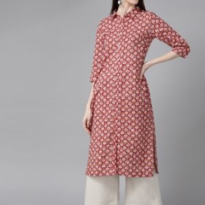 Anouk Women Red Printed Straight Kurta