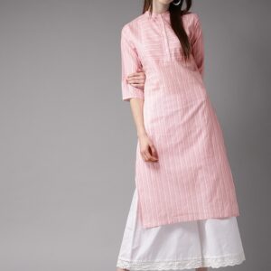 HERE&NOW Candy Floss Striped Cotton Kurta