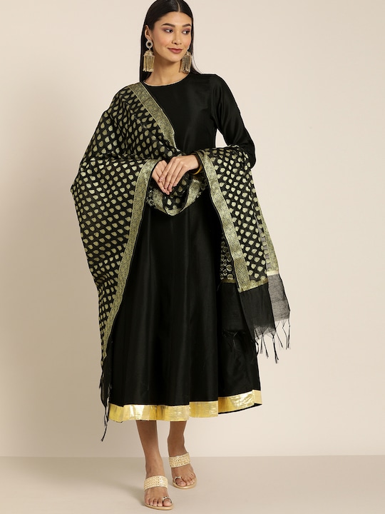 all about you Women Fit and Flare Dress with Dupatta