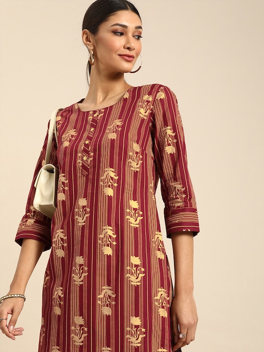 Anouk Women Printed Kurta with Palazzos