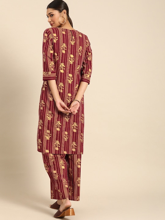 Anouk Women Printed Kurta with Palazzos