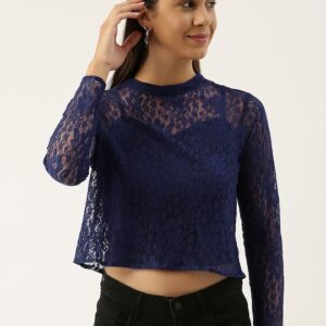 Moda Rapido Floral Lace Regular Crop Top