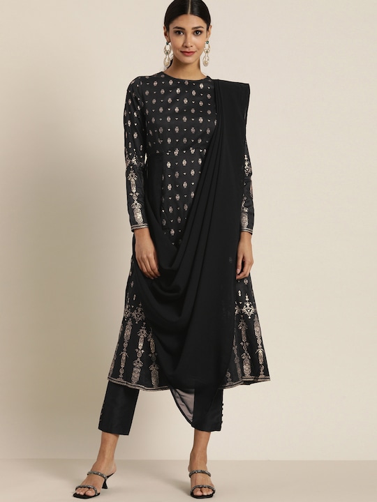 all about you Women Printed Kurta Set with Attached Dupatta