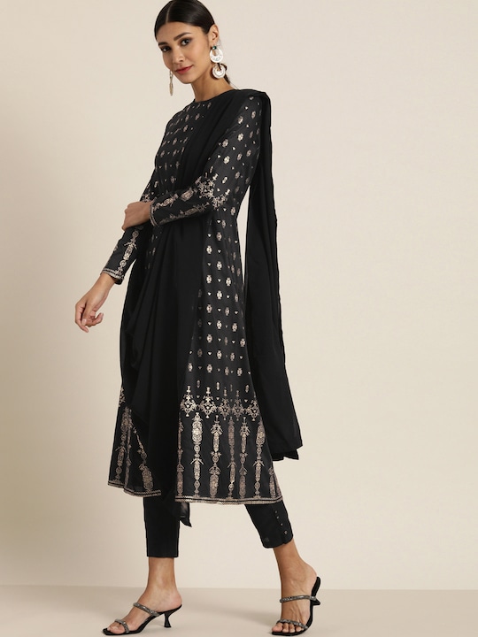 all about you Women Printed Kurta Set with Attached Dupatta