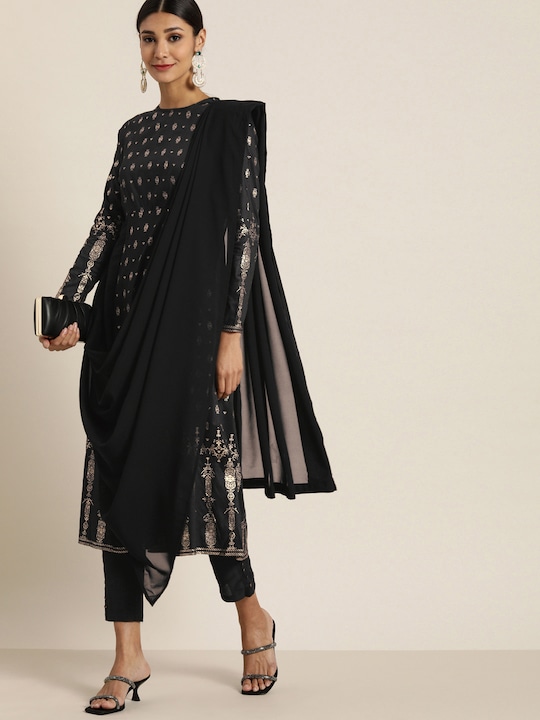 all about you Women Printed Kurta Set with Attached Dupatta