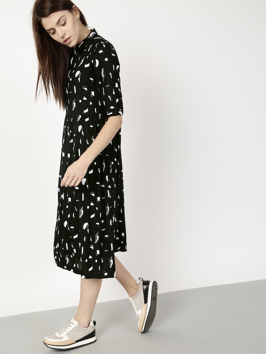 ether Women Printed Gathered Dress