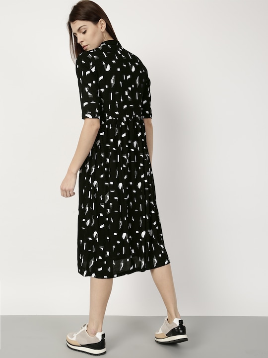 ether Women Printed Gathered Dress