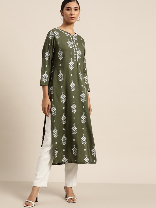 Moda Rapido Women Ethnic Motifs Printed Straight Kurta