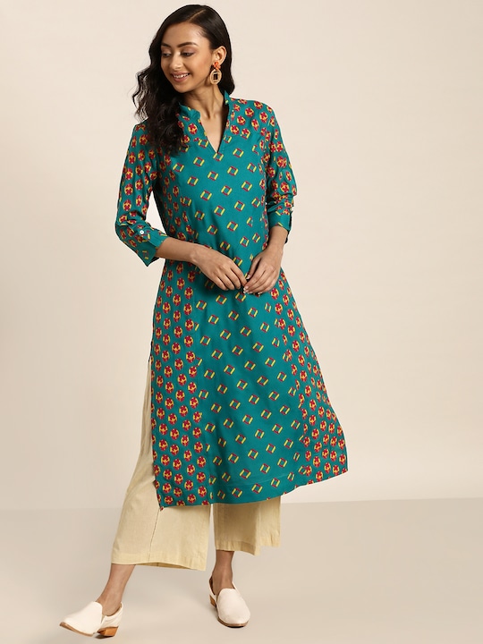 Sangria Women Geometric Printed Kurta