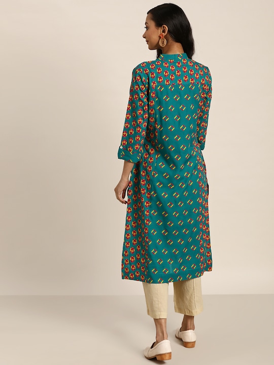 Sangria Women Geometric Printed Kurta