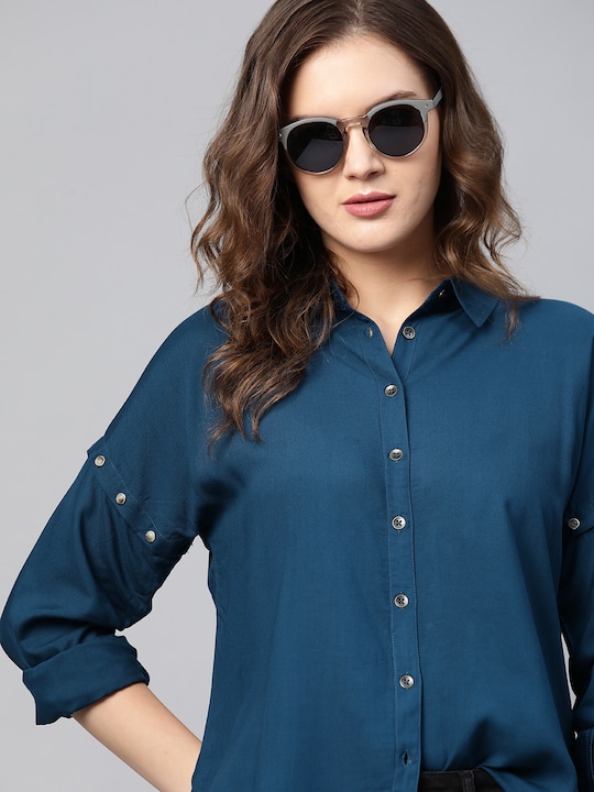 Roadster Women Ecovero Rayon Convertible Shirt with Detachable Sleeve