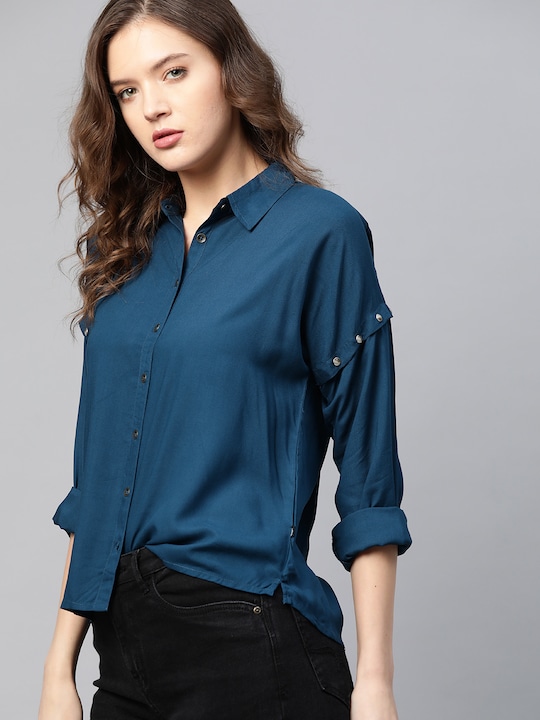 Roadster Women Ecovero Rayon Convertible Shirt with Detachable Sleeve