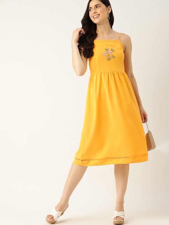 DressBerry Yellow A-Line Dress