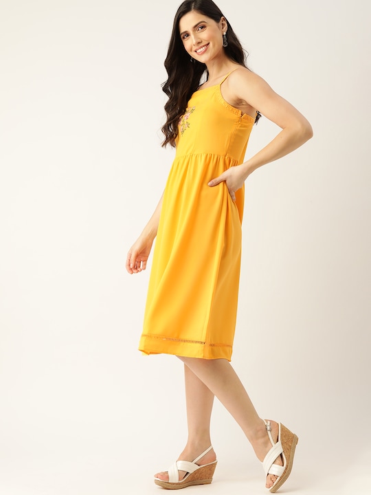 DressBerry Yellow A-Line Dress