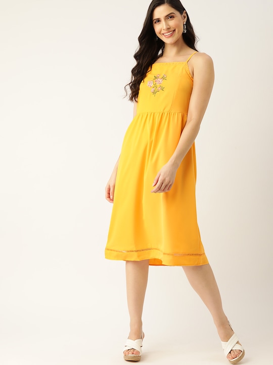 DressBerry Yellow A-Line Dress