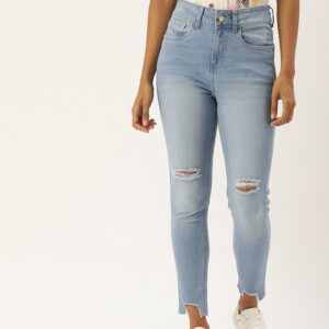 DressBerry Women Skinny Fit Distressed Cropped Jeans