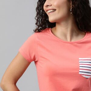 Mast & Harbour Women Solid Round Neck T-shirt