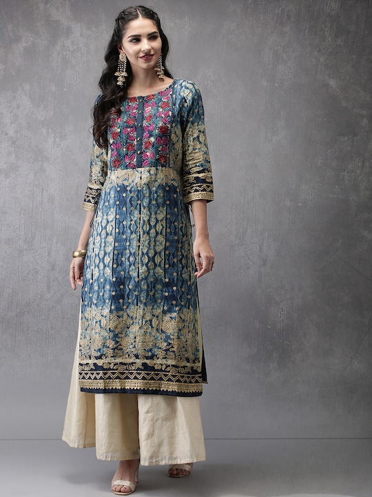 Anouk Women Printed Straight Kurta