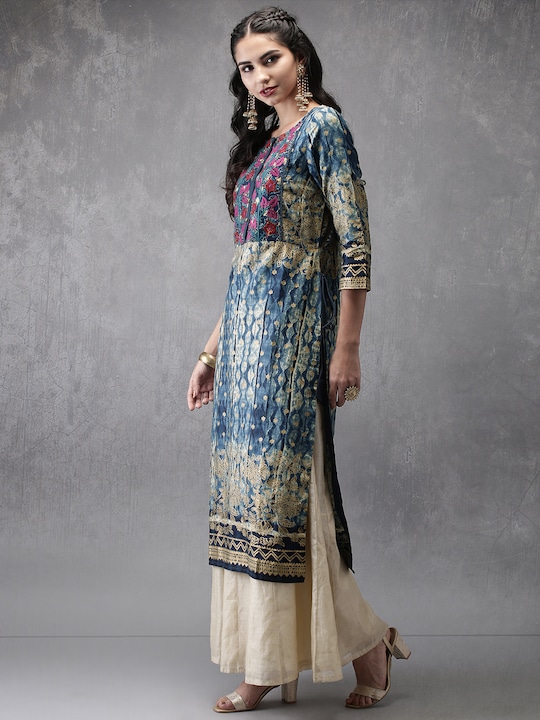 Anouk Women Printed Straight Kurta