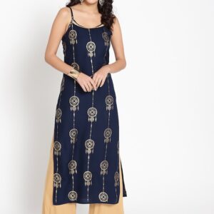 HERE&NOW Women Dream Catcher Printed Straight Kurta