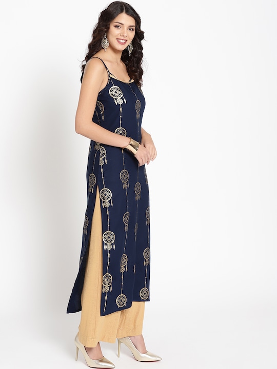 HERE&NOW Women Dream Catcher Printed Straight Kurta