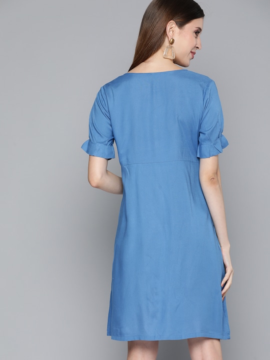 HERE&NOW Solid A-Line Dress