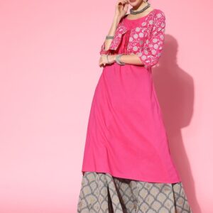 HERE&NOW  Women Printed Pure Cotton A-line Kurta