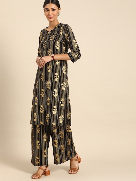 Anouk Women Floral Printed Kurta with Palazzos