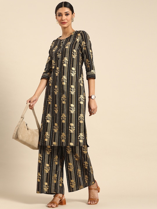 Anouk Women Floral Printed Kurta with Palazzos