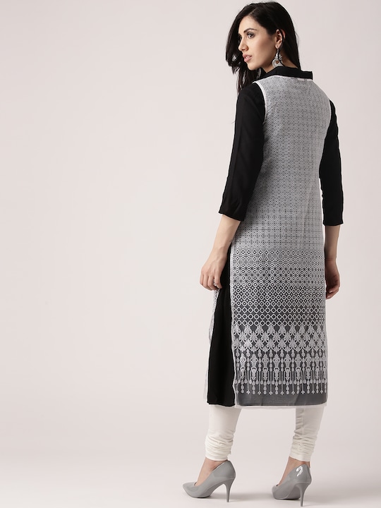 IMARA Women Solid Layered A-Line Kurta