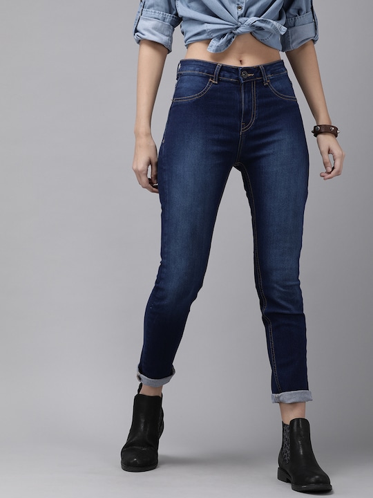 Roadster Women Super Skinny Fit Stretchable Cropped Jeans