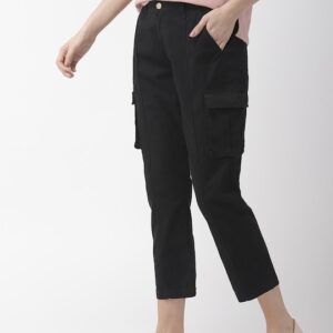 Mast & Harbour Women Black Three-Fourth Cargos