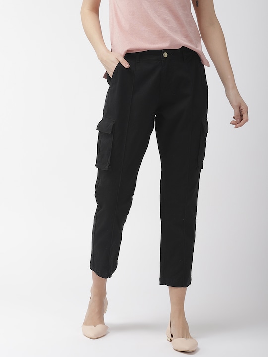 Mast & Harbour Women Black Three-Fourth Cargos