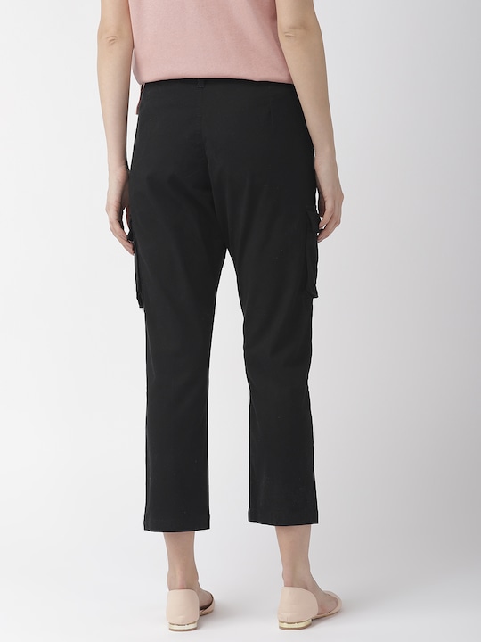 Mast & Harbour Women Black Three-Fourth Cargos