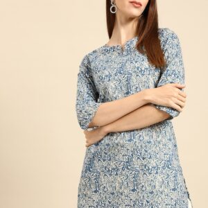 Anouk Women Printed Pure Cotton Straight Kurta