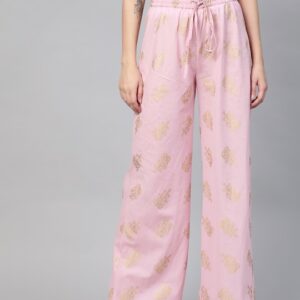 HERE&NOW Women Ethnic Motifs Printed Wide Leg Palazzos