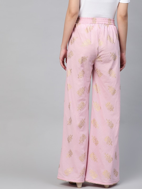 HERE&NOW Women Ethnic Motifs Printed Wide Leg Palazzos