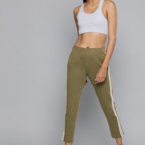 HRX Women Solid Slim Fit Bio-Wash Lifestyle Track Pants