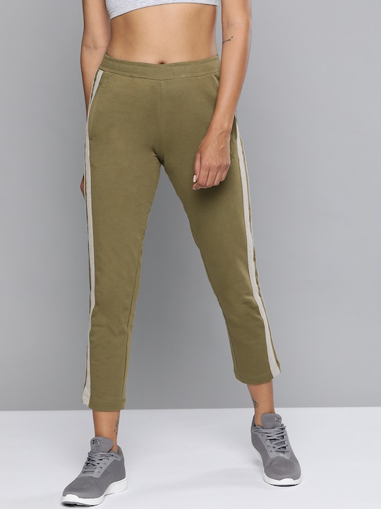 HRX Women Solid Slim Fit Bio-Wash Lifestyle Track Pants