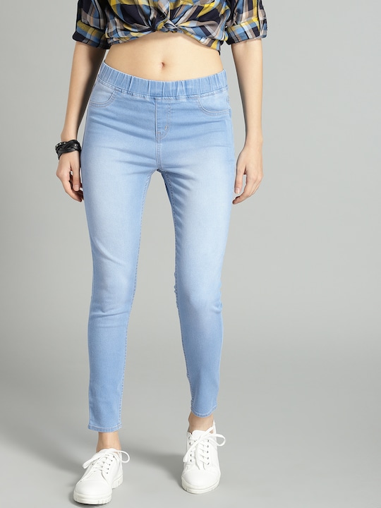 Roadster Women Solid High-Rise Denim Jeggings