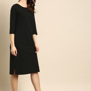 DressBerry Women Black Solid Sheath Dress