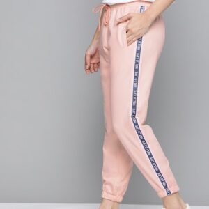 Mast & Harbour Women Solid Pure Cotton Cropped Track Pant