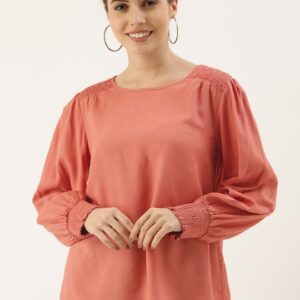 all about you Bishop Sleeve Smocked Regular Top