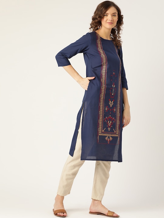 Sangria Women Pure Cotton Printed Kurta