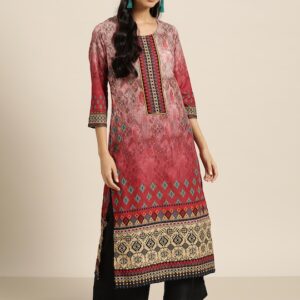 Sangria Women Ethnic Motifs Printed Kurta with Palazzos