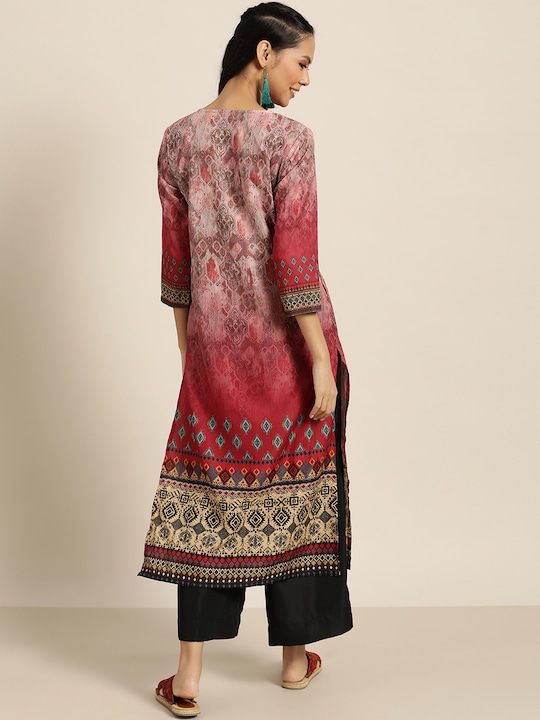 Sangria Women Ethnic Motifs Printed Kurta with Palazzos