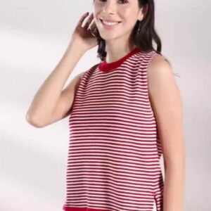 Invictus Indoor Women Flat Knit Striped Top